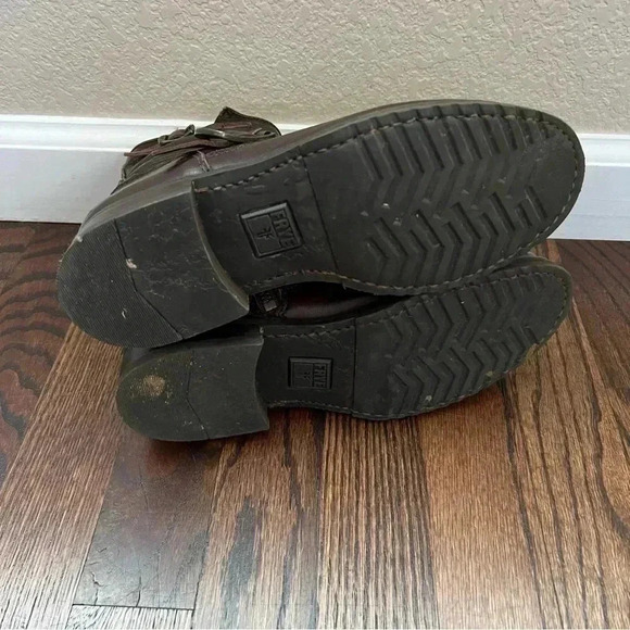 Frye Veronica 6” Shortie Brown Leather Ankle Boots Wm Size 6 Side Zip 3474509 - Picture 7 of 16